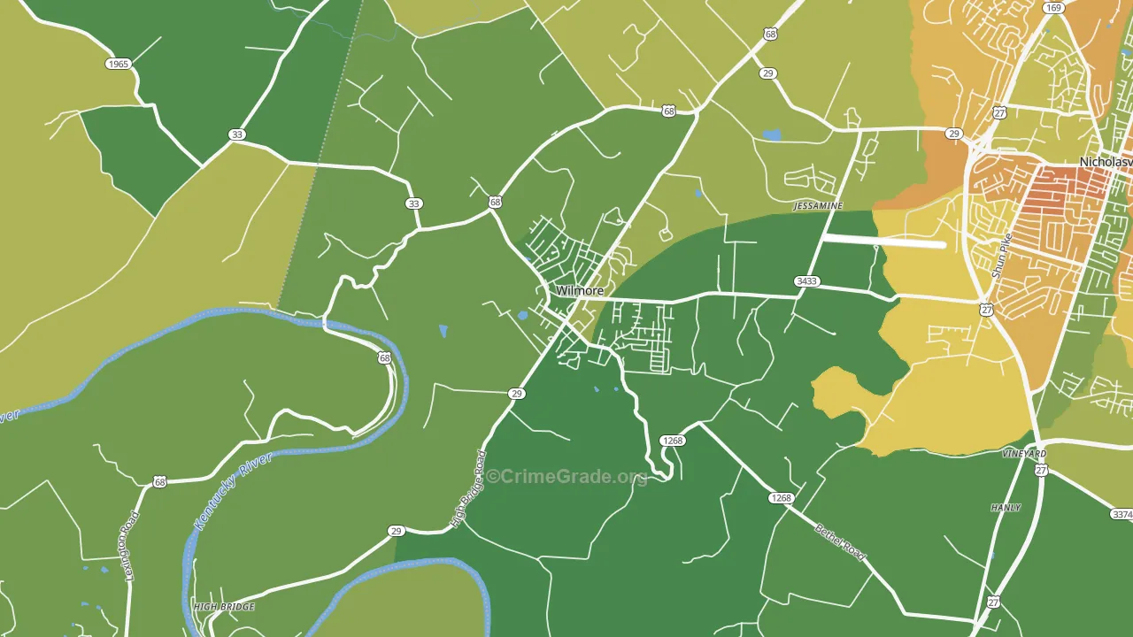 Wilmore, KY Map of Murder Rates