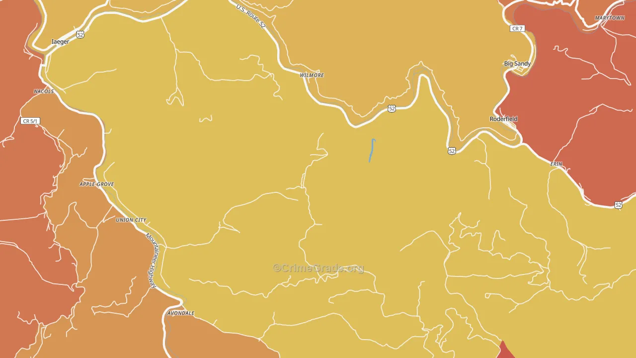 Wilmore, WV Map of Murder Rates