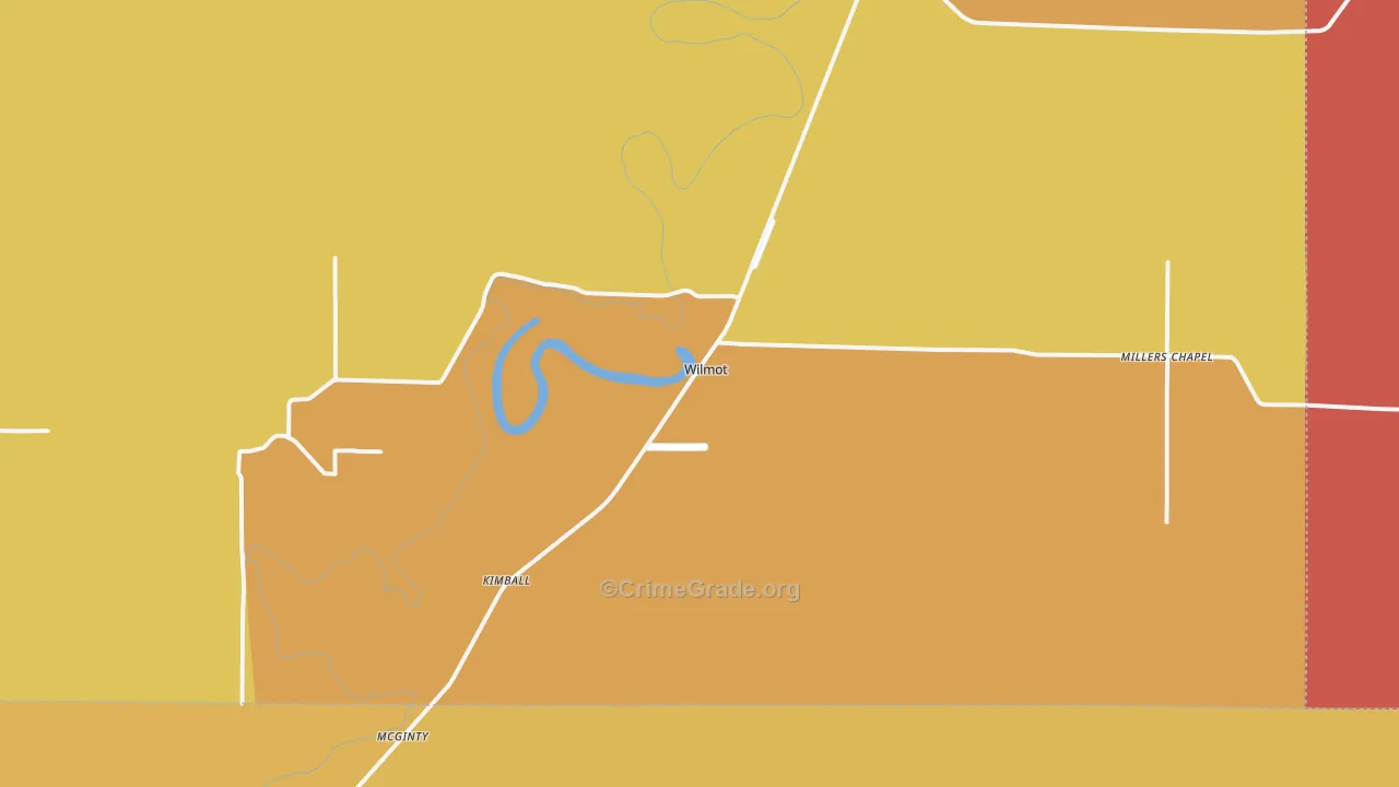 Wilmot, AR Map of Murder Rates