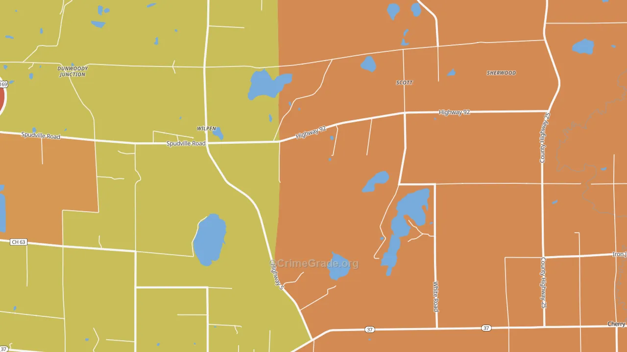 Wilpen, MN Map of Murder Rates