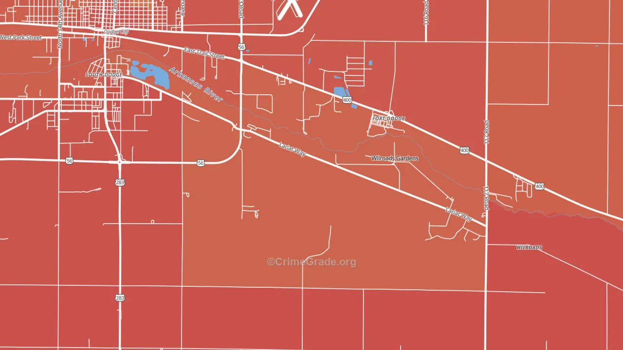 Wilroads Gardens, KS Map of Murder Rates