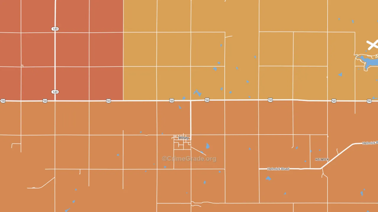 Wilsey, KS Map of Murder Rates