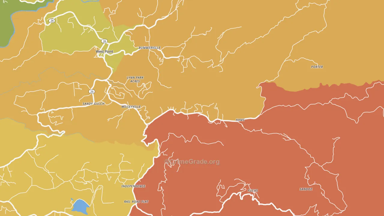 Wilseyville, CA Map of Murder Rates