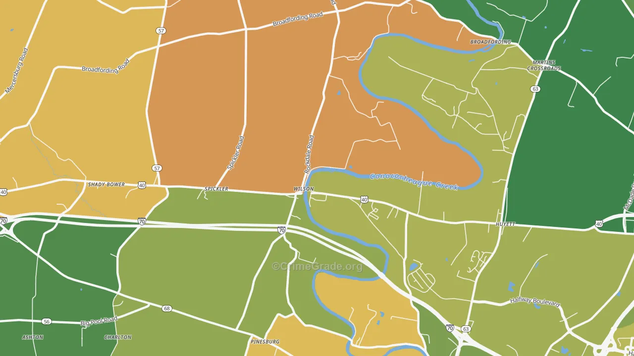 Wilson-Conococheague, MD Map of Murder Rates