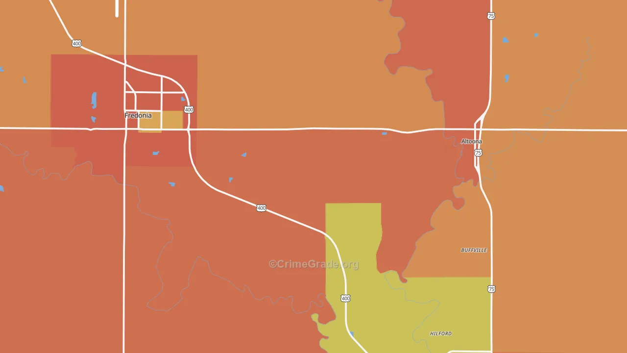 Wilson County, KS Map of Murder Rates
