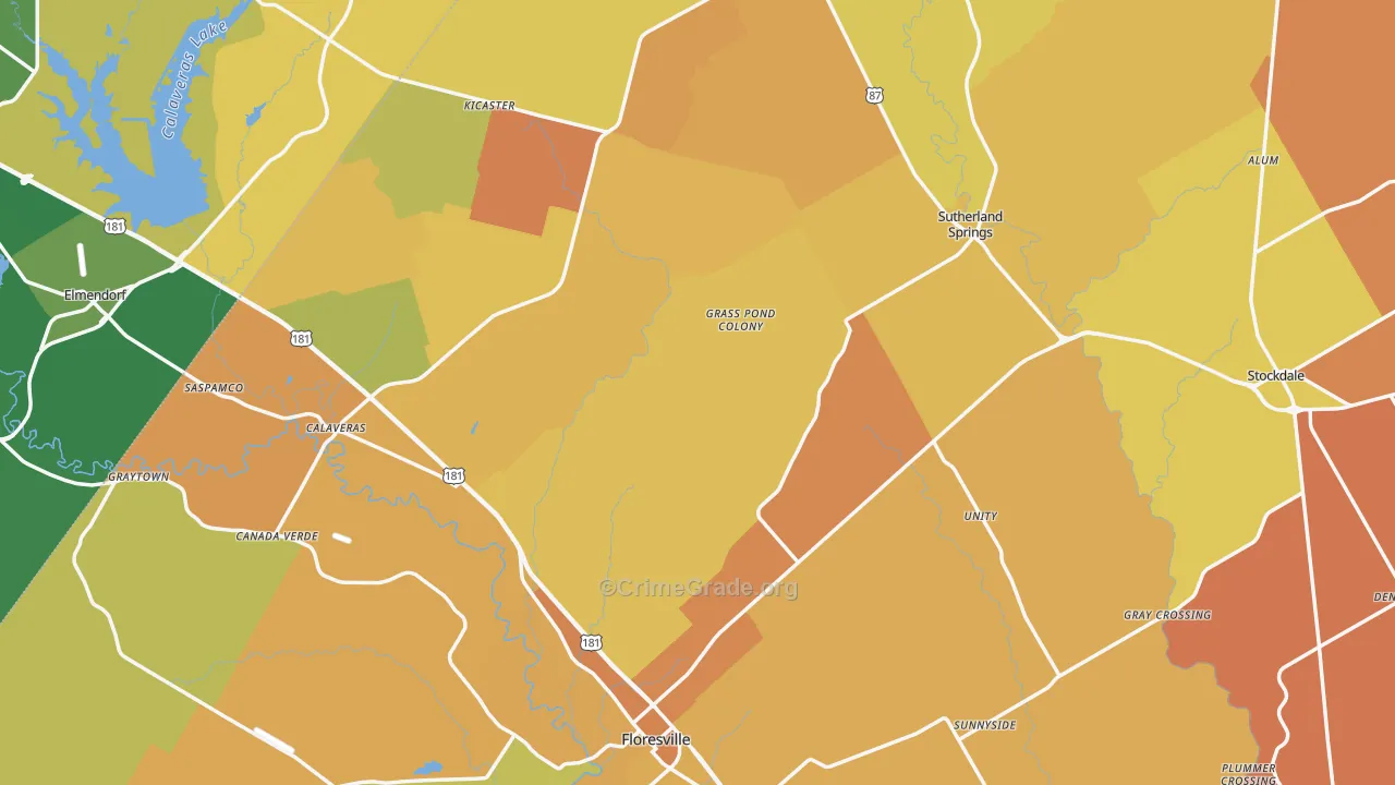 Wilson County, TX Map of Murder Rates