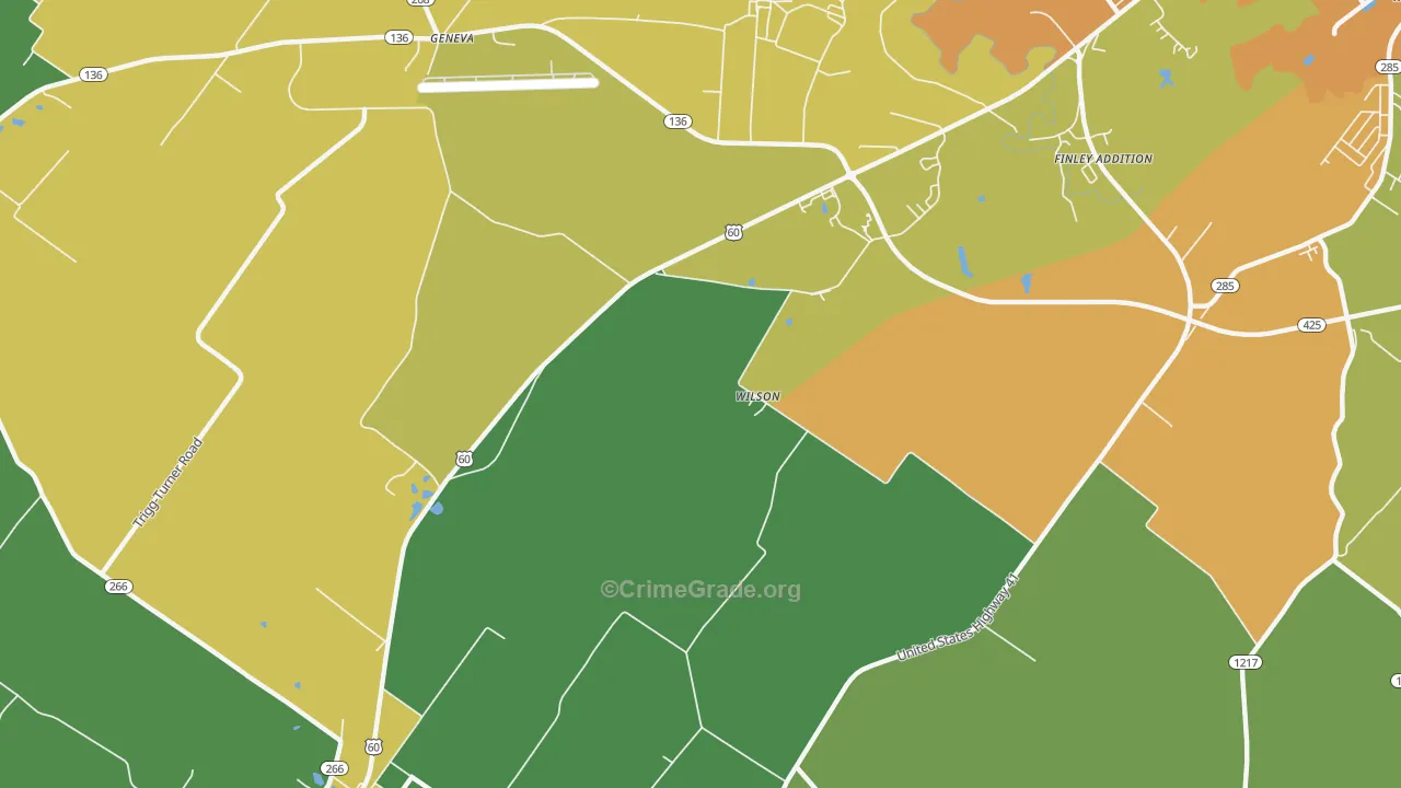 Wilson, KY Map of Murder Rates