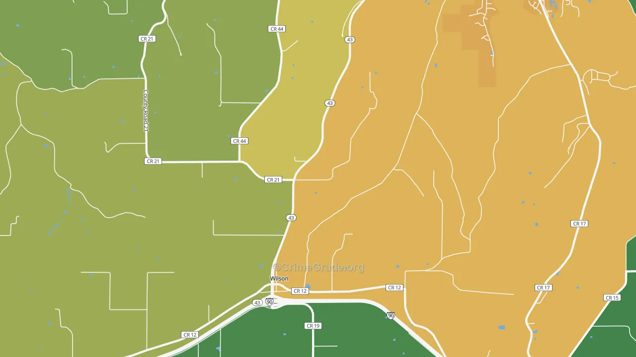 Wilson, MN Map of Murder Rates