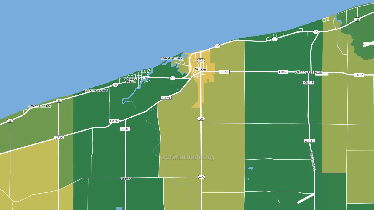 Wilson, NY Map of Murder Rates