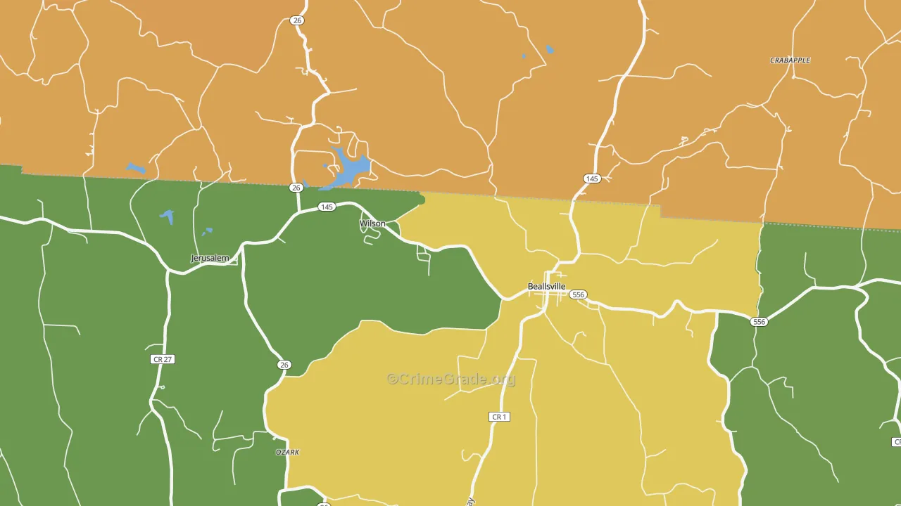 Wilson, OH Map of Murder Rates