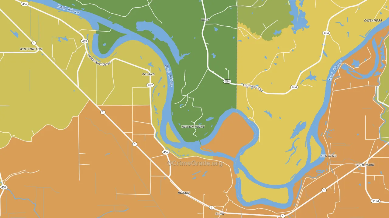 Wilson Point, LA Map of Murder Rates