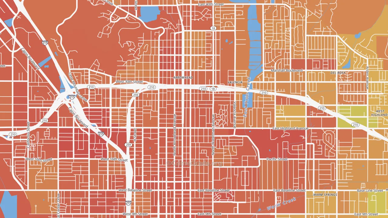 Wilson-Riverside, San Bernardino, CA Map of Murder Rates