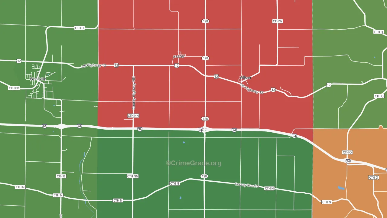 Wilson, WI Map of Murder Rates