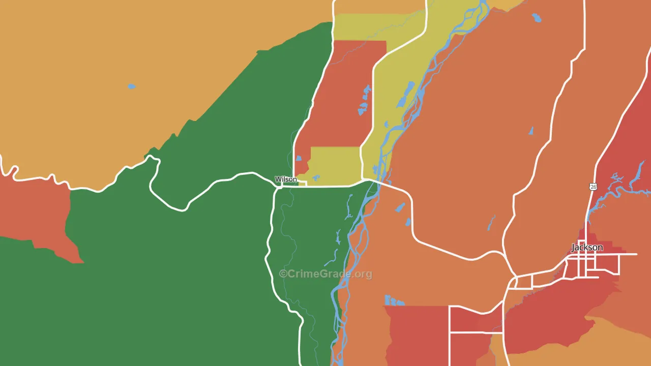 Wilson, WY Map of Murder Rates