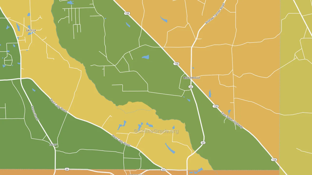 Wilsonville, GA Map of Murder Rates