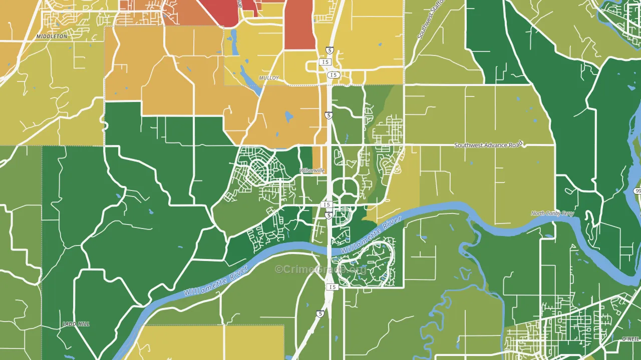 Wilsonville, OR Map of Murder Rates