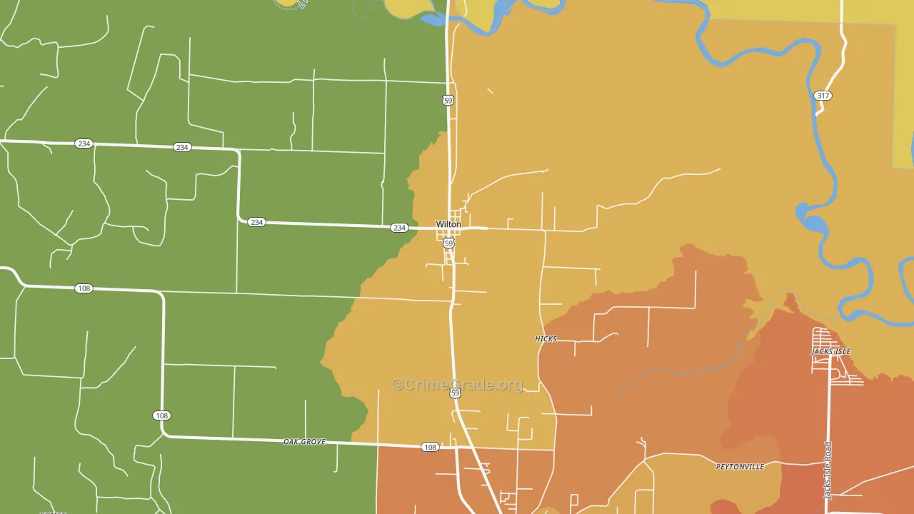 Wilton, AR Map of Murder Rates