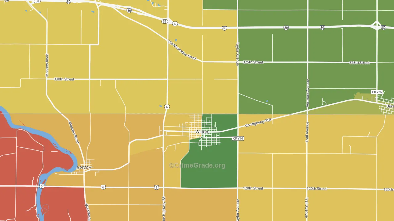 Wilton, IA Map of Murder Rates
