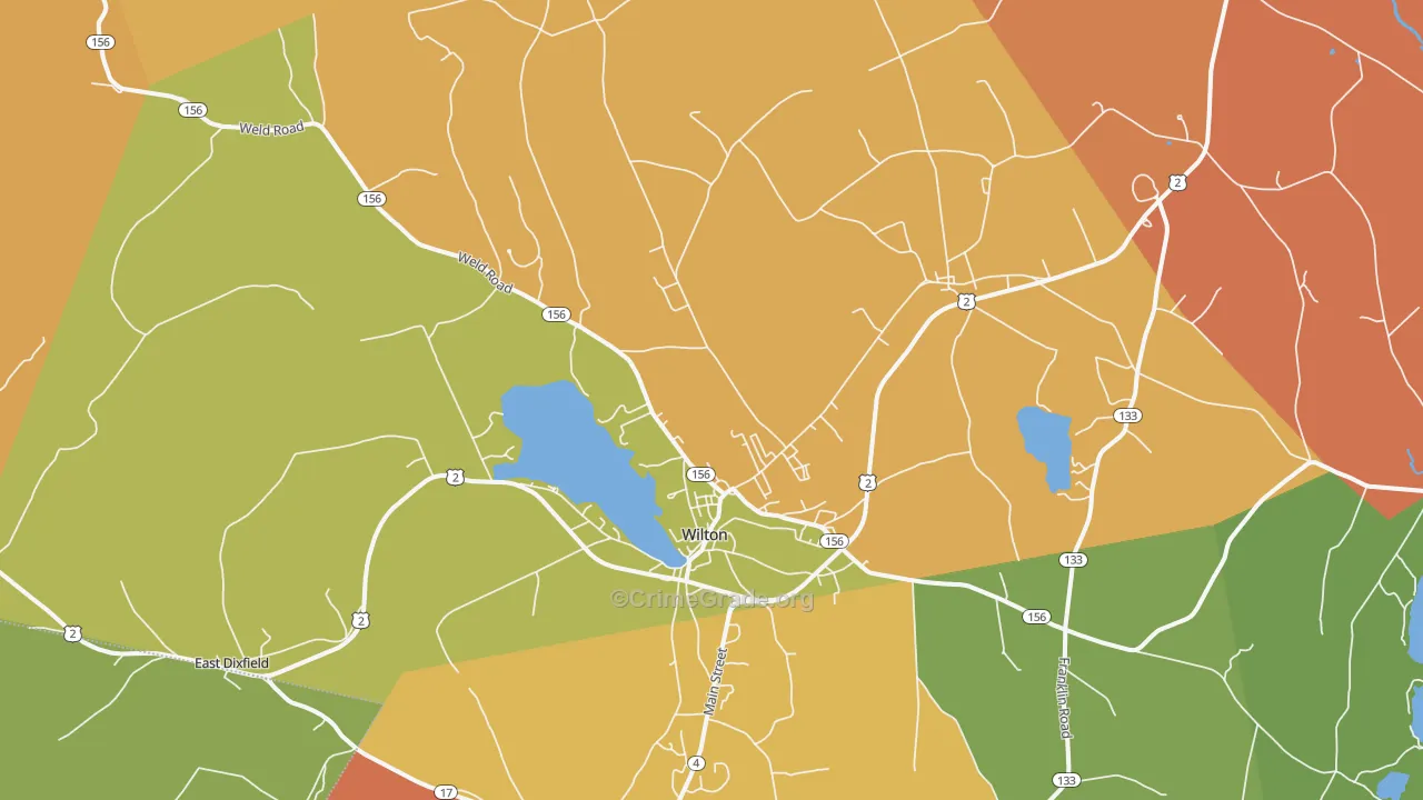 Wilton, ME Map of Murder Rates