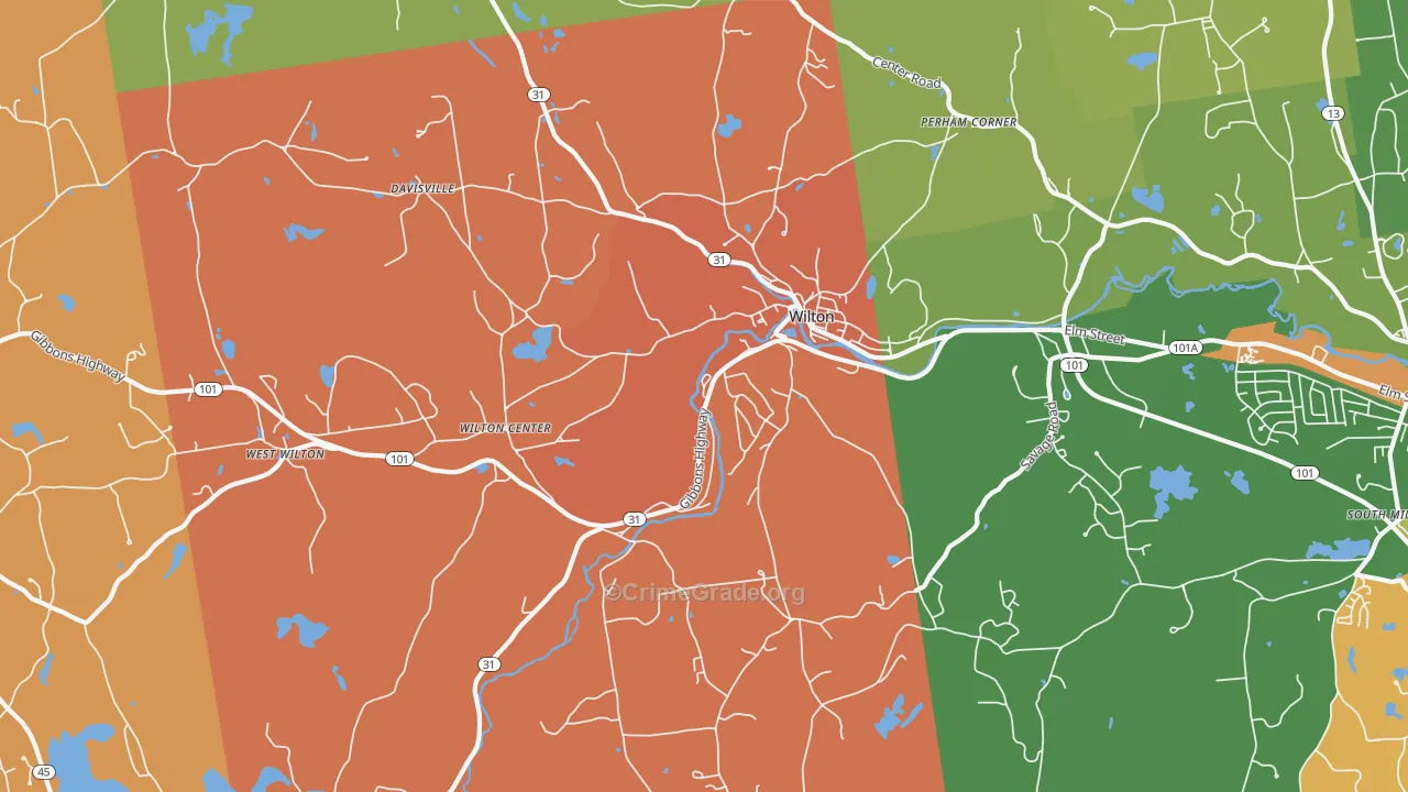 Wilton, NH Map of Murder Rates