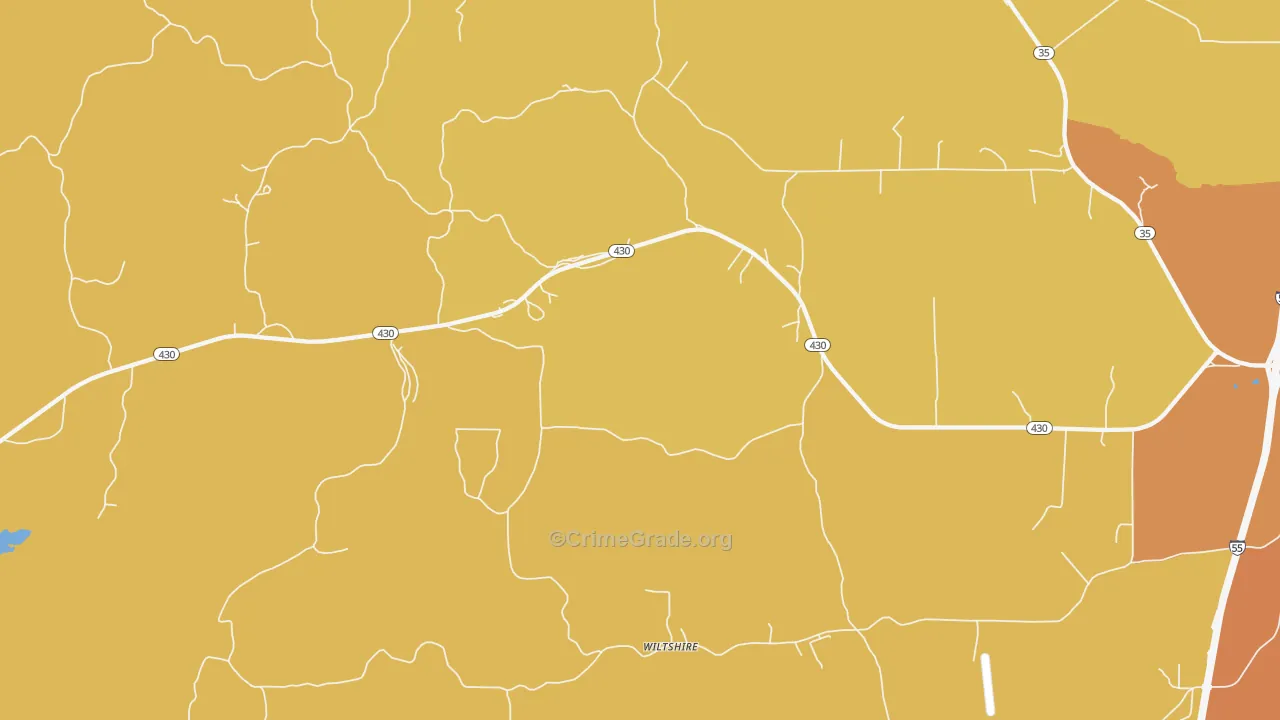 Wiltshire, MS Map of Murder Rates