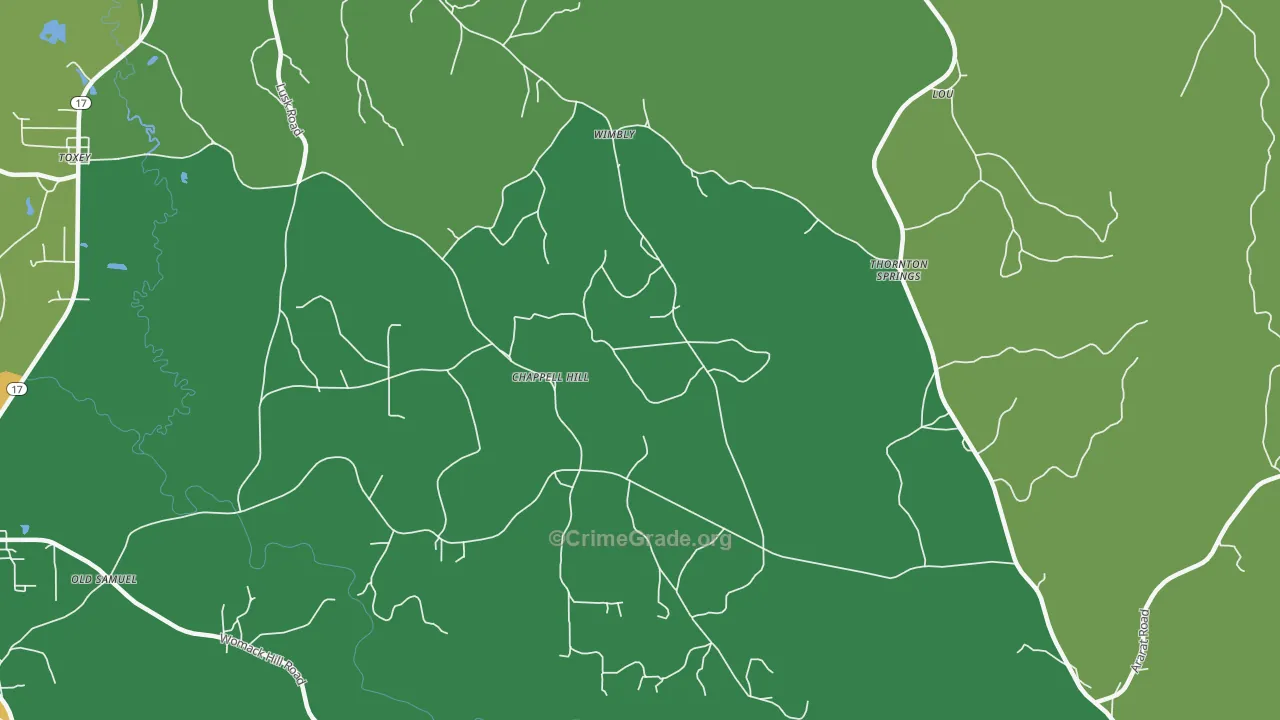 Wimberly, AL Map of Murder Rates