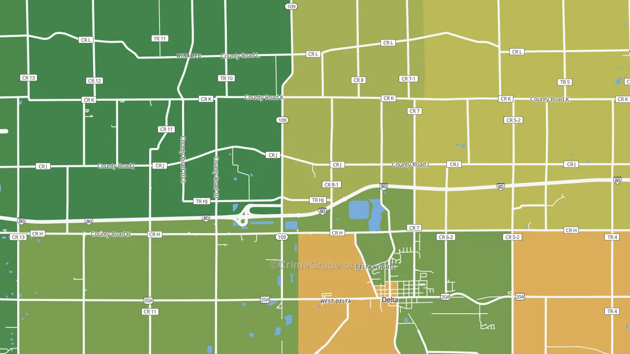 Winameg, OH Map of Murder Rates