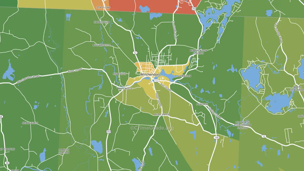 Winchendon, MA Map of Murder Rates