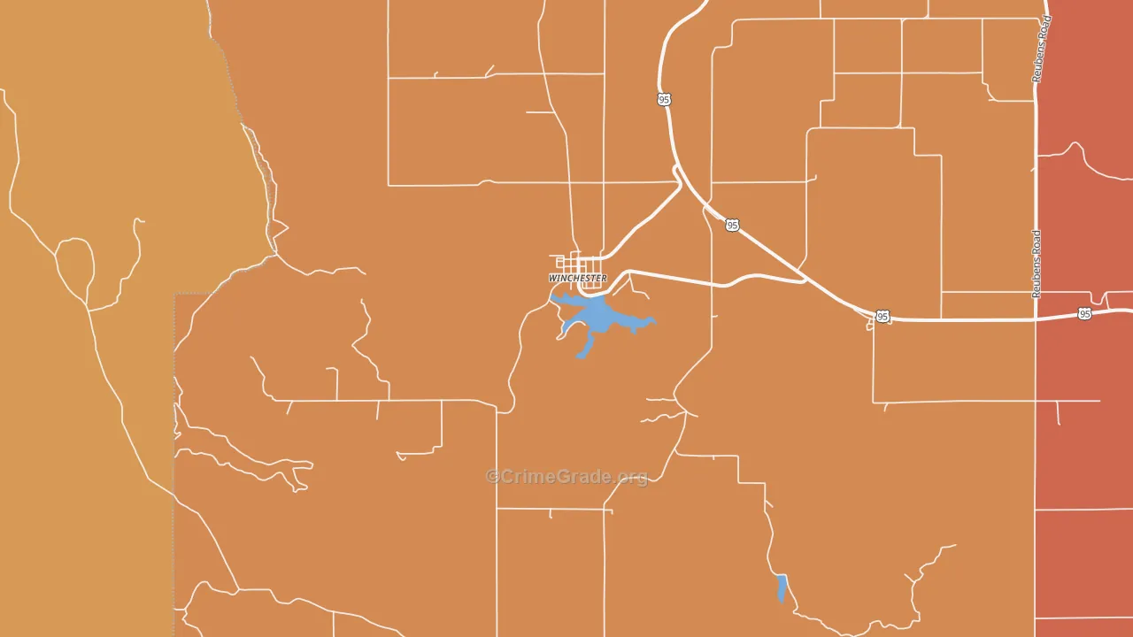 Winchester, ID Map of Murder Rates