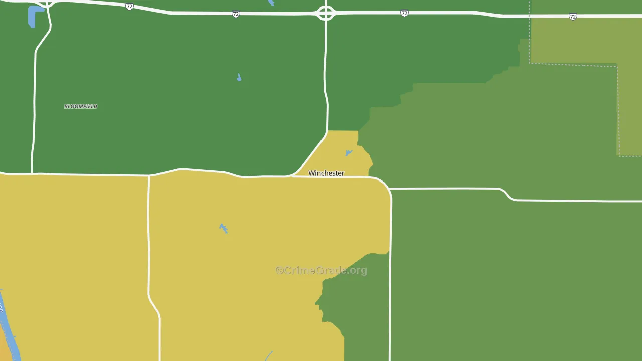 Winchester, IL Map of Murder Rates