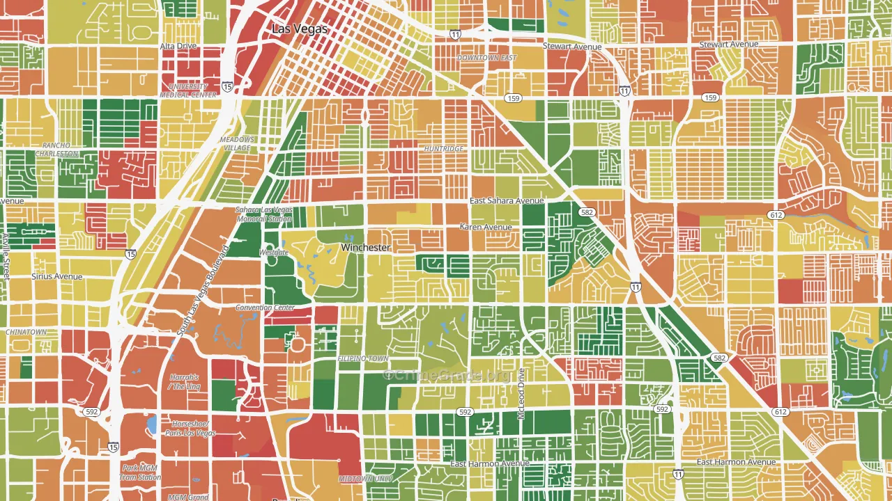 Winchester, NV Map of Murder Rates