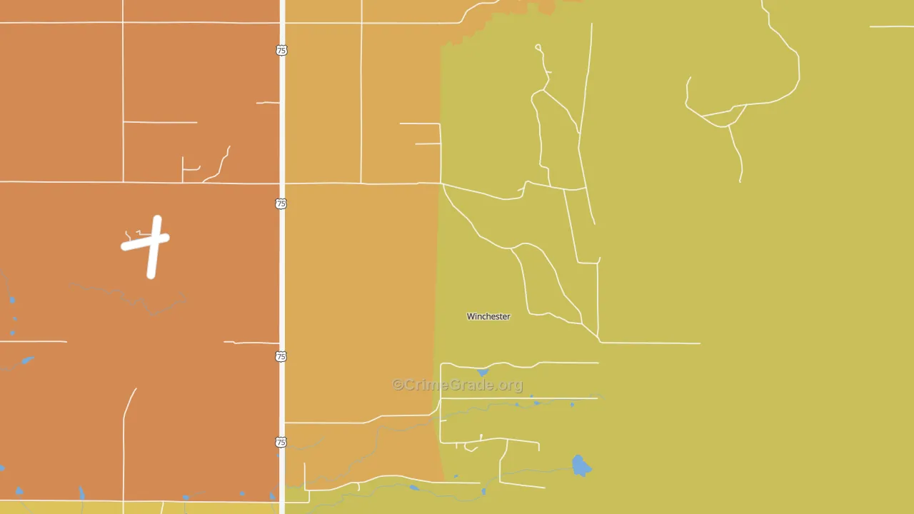 Winchester, OK Map of Murder Rates
