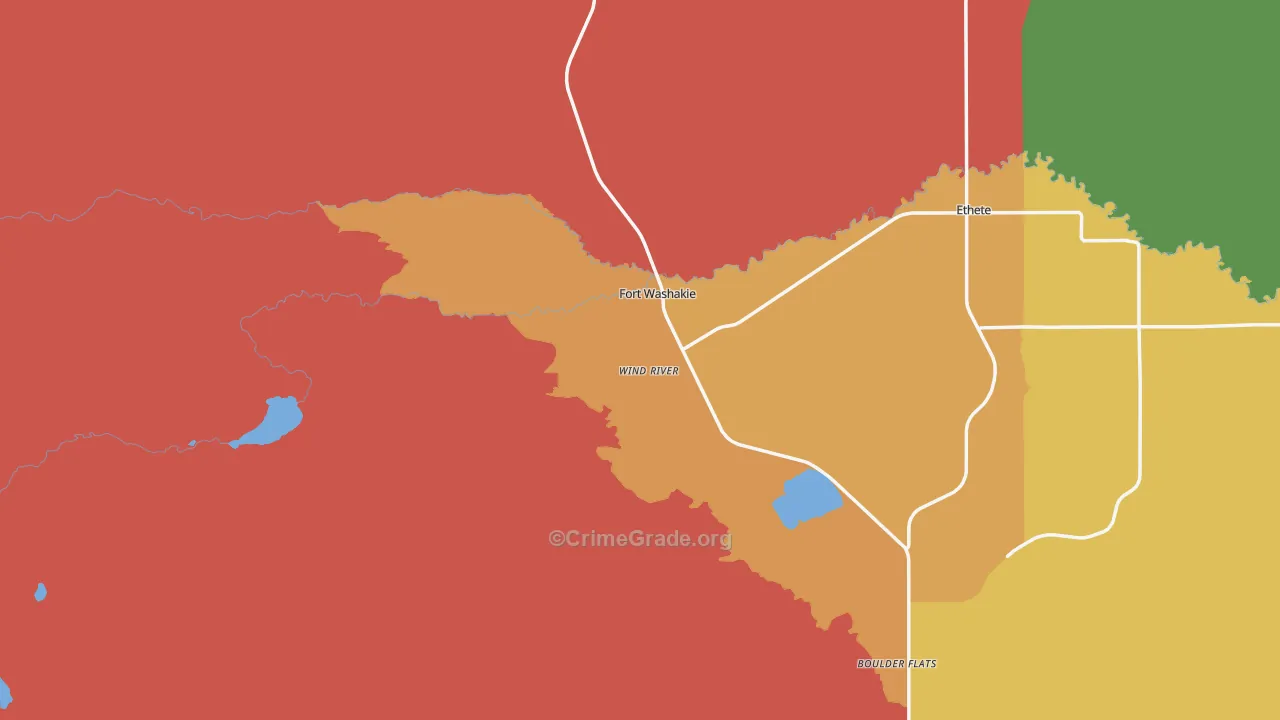 Wind River, WY Map of Murder Rates
