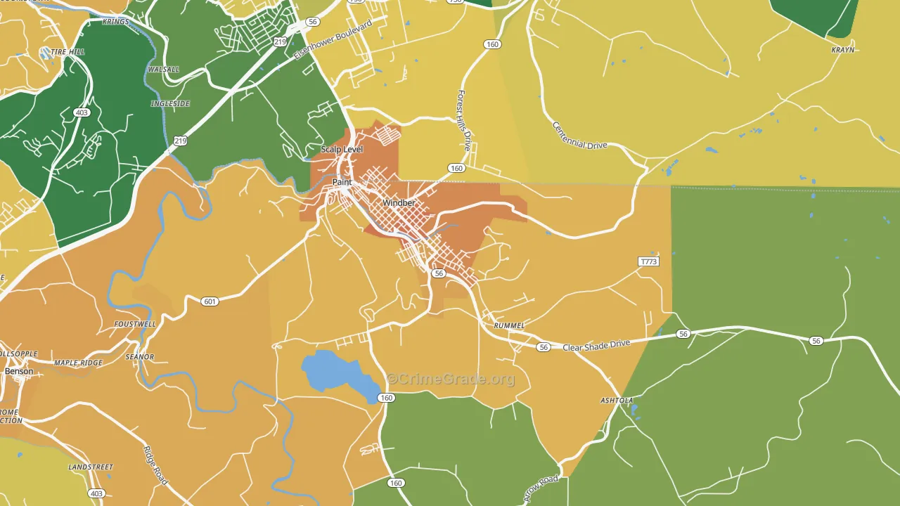 Windber, PA Map of Murder Rates