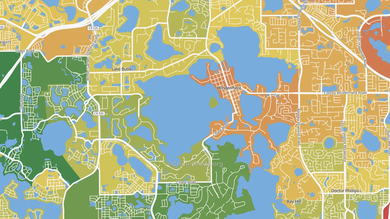 Windermere, FL Map of Murder Rates
