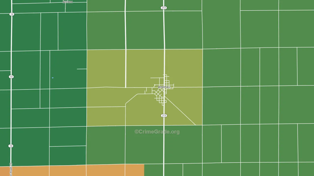 Windfall City, IN Map of Murder Rates
