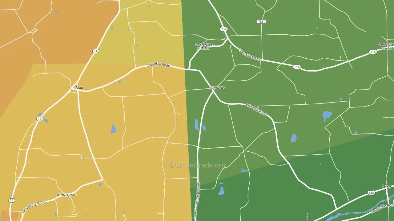 Windfall, PA Map of Murder Rates