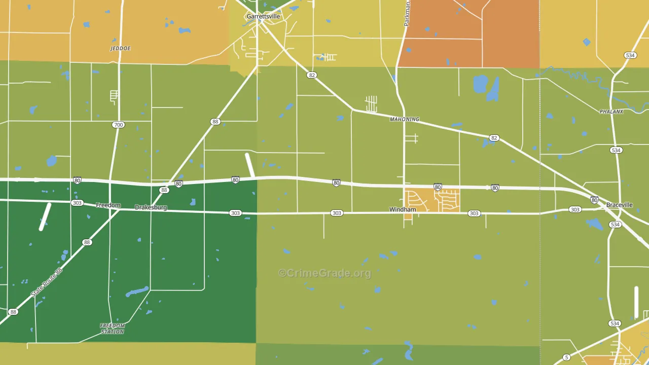 Windham, OH Map of Murder Rates