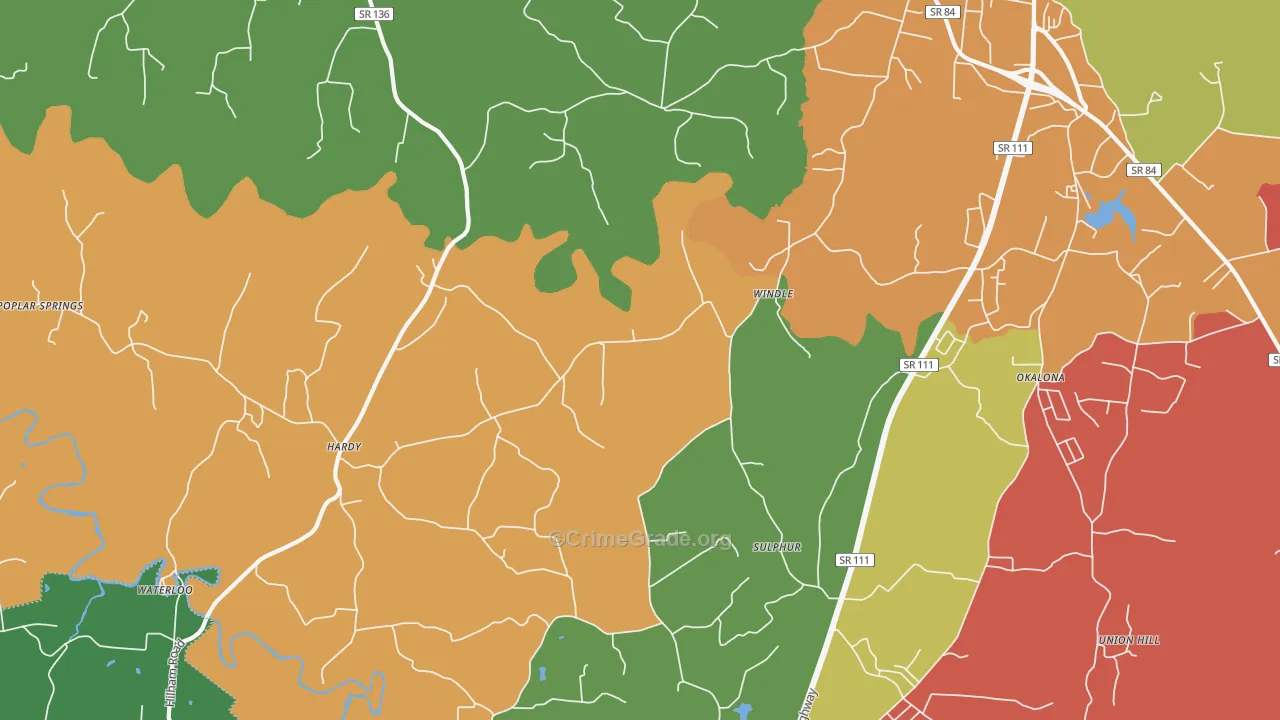 Windle, TN Map of Murder Rates