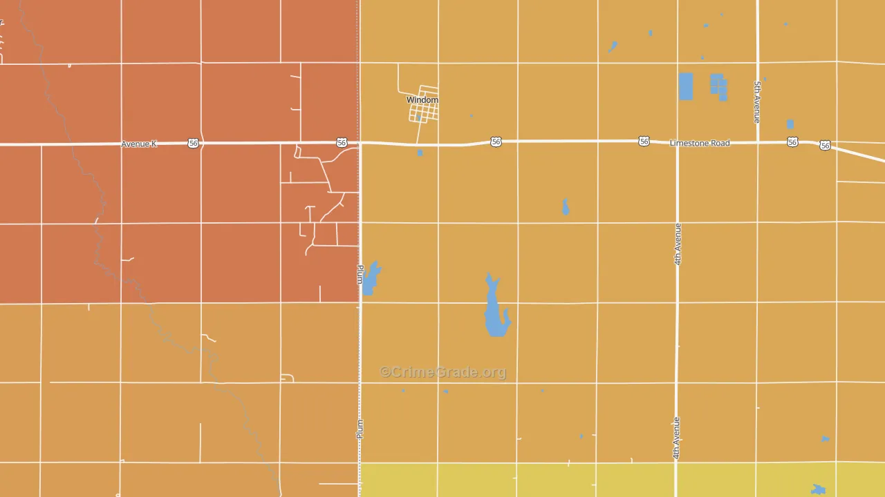 Windom, KS Map of Murder Rates