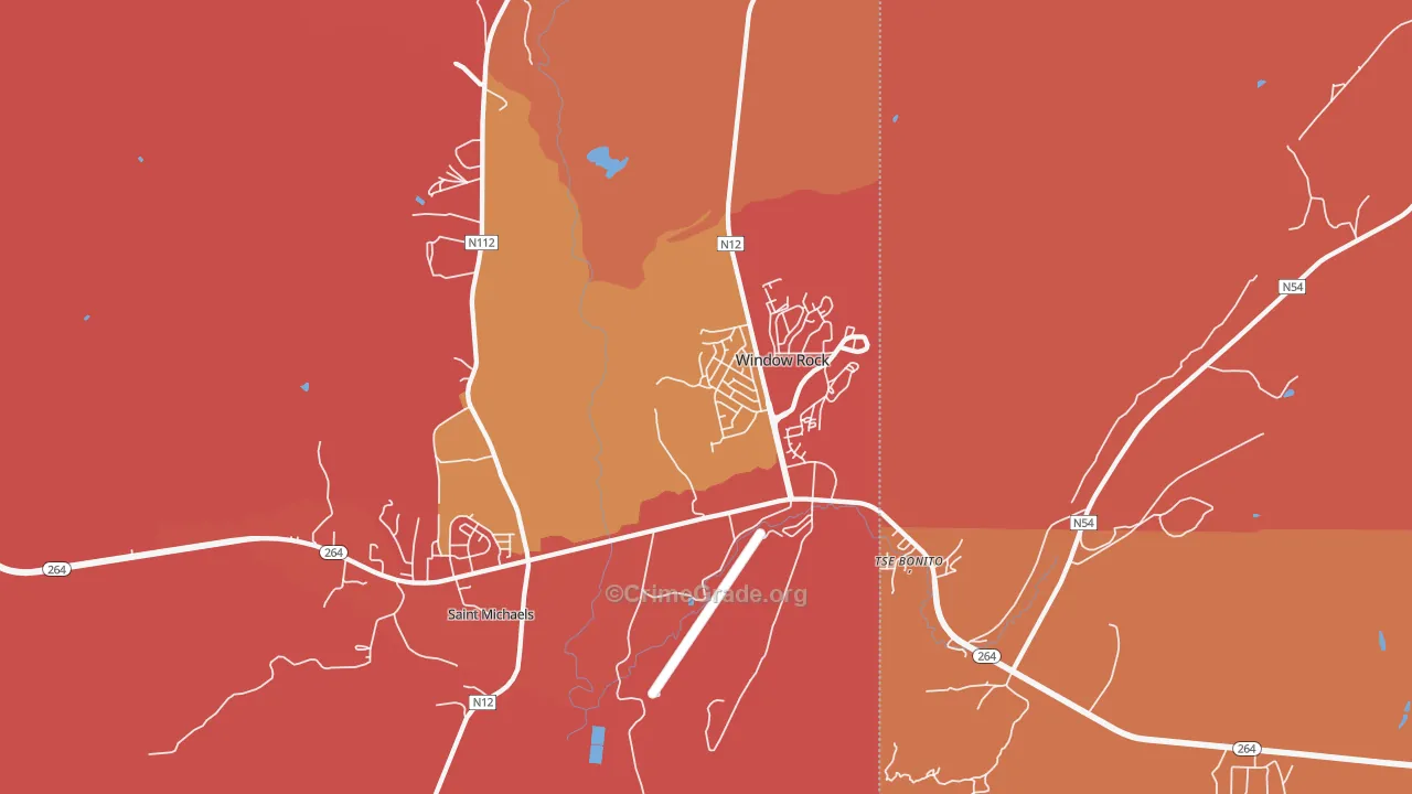 Window Rock, AZ Map of Murder Rates