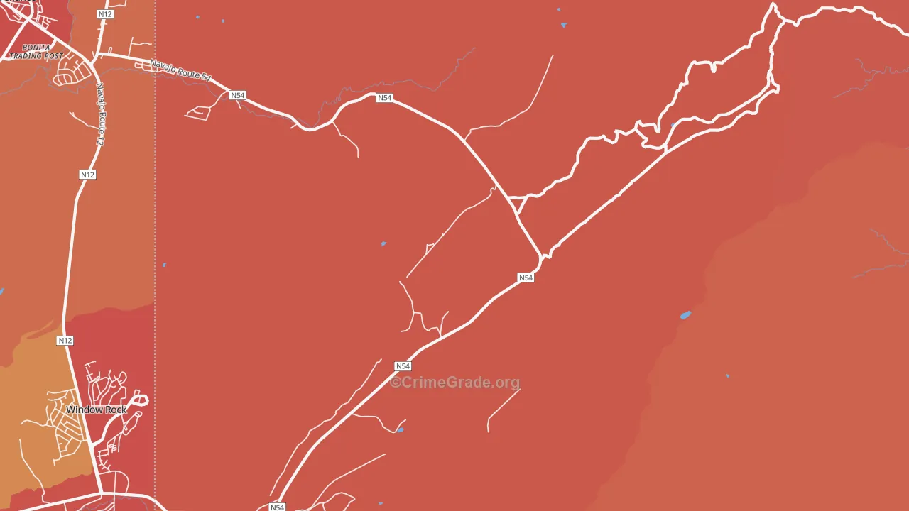 Window Rock, NM Map of Murder Rates