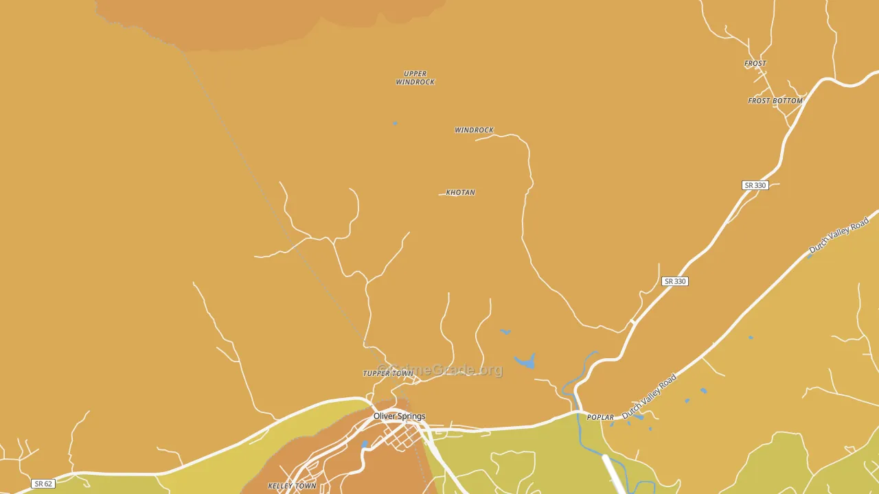 Windrock, TN Map of Murder Rates