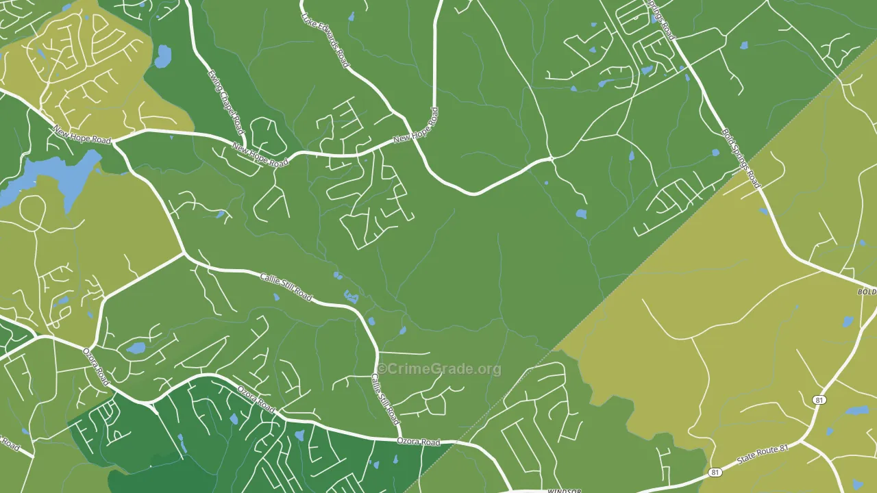 Windsor, GA Map of Murder Rates