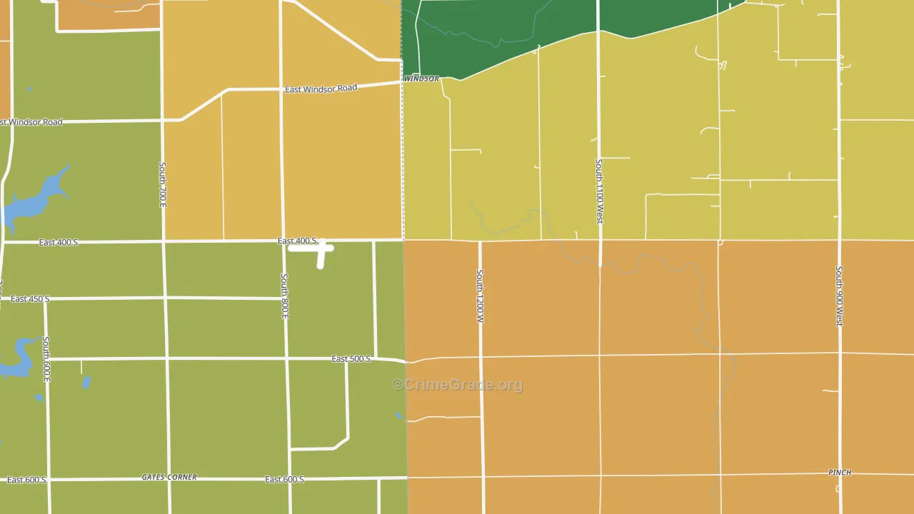 Windsor, IN Map of Murder Rates