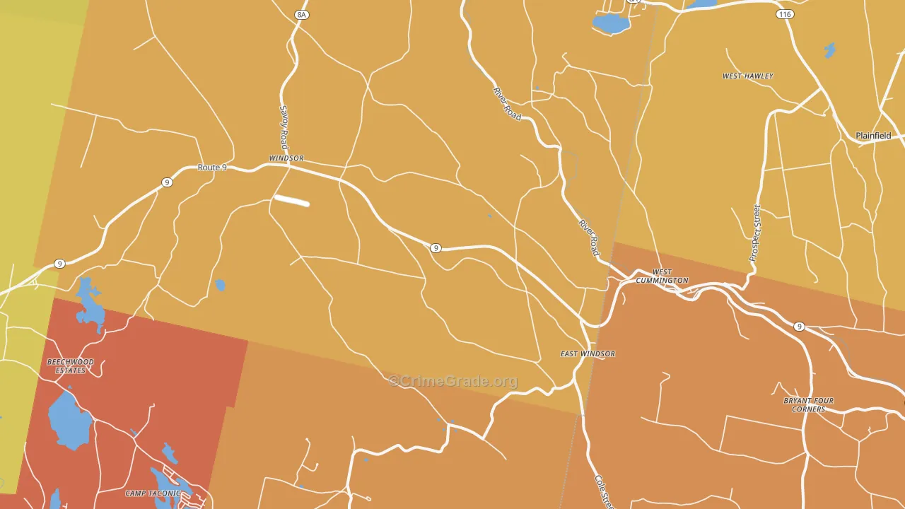 Windsor, MA Map of Murder Rates