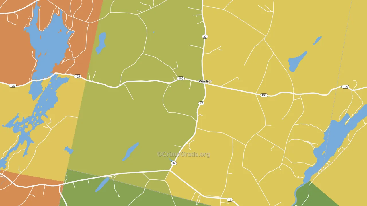 Windsor, ME Map of Murder Rates