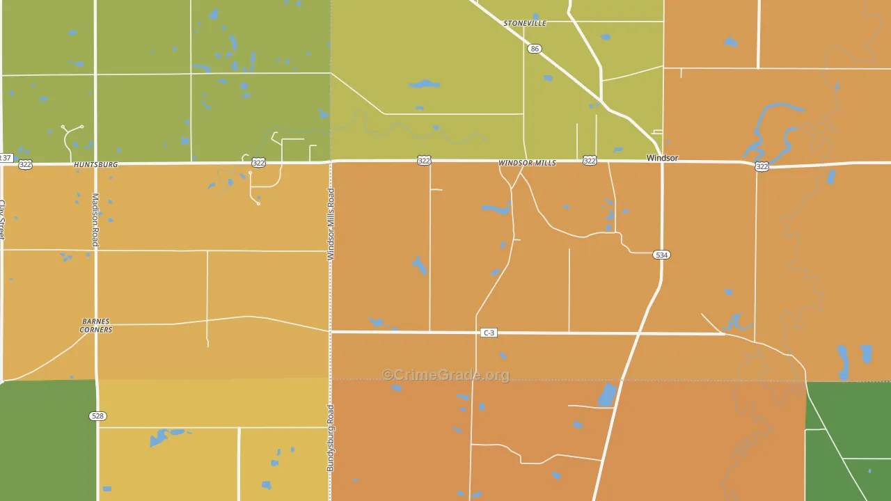 Windsor Mills, OH Map of Murder Rates