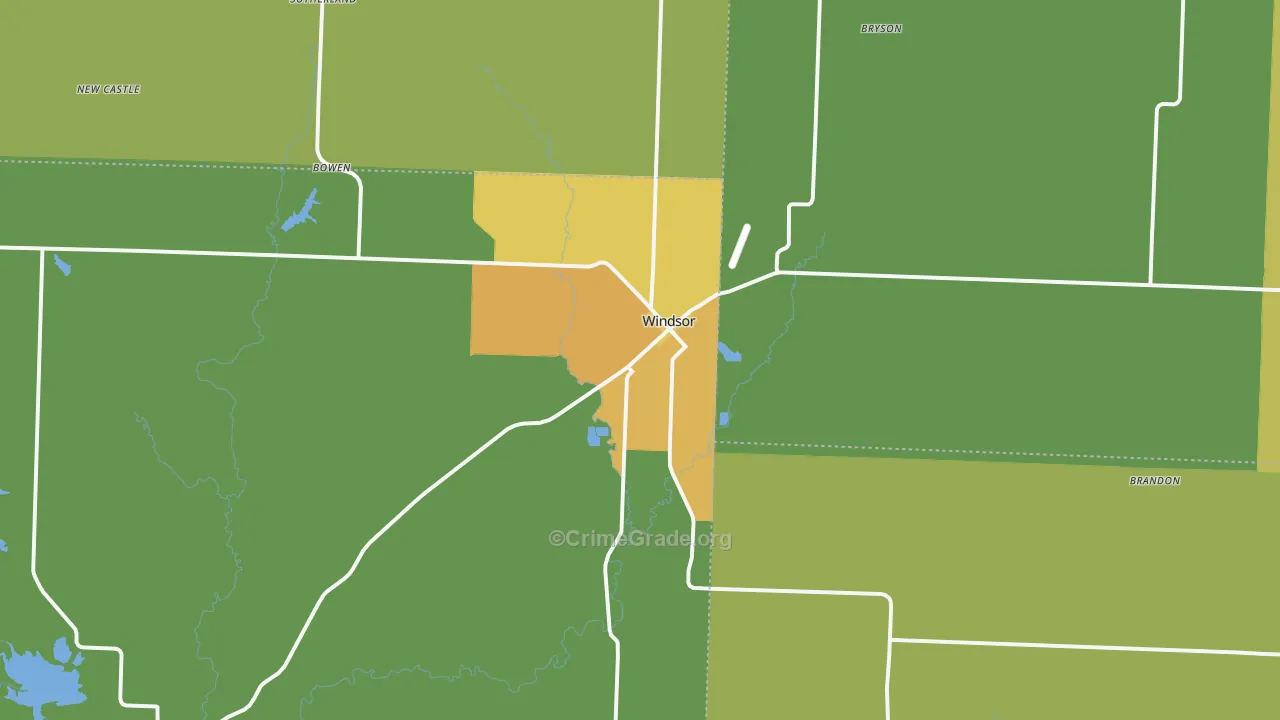 Windsor, MO Map of Murder Rates