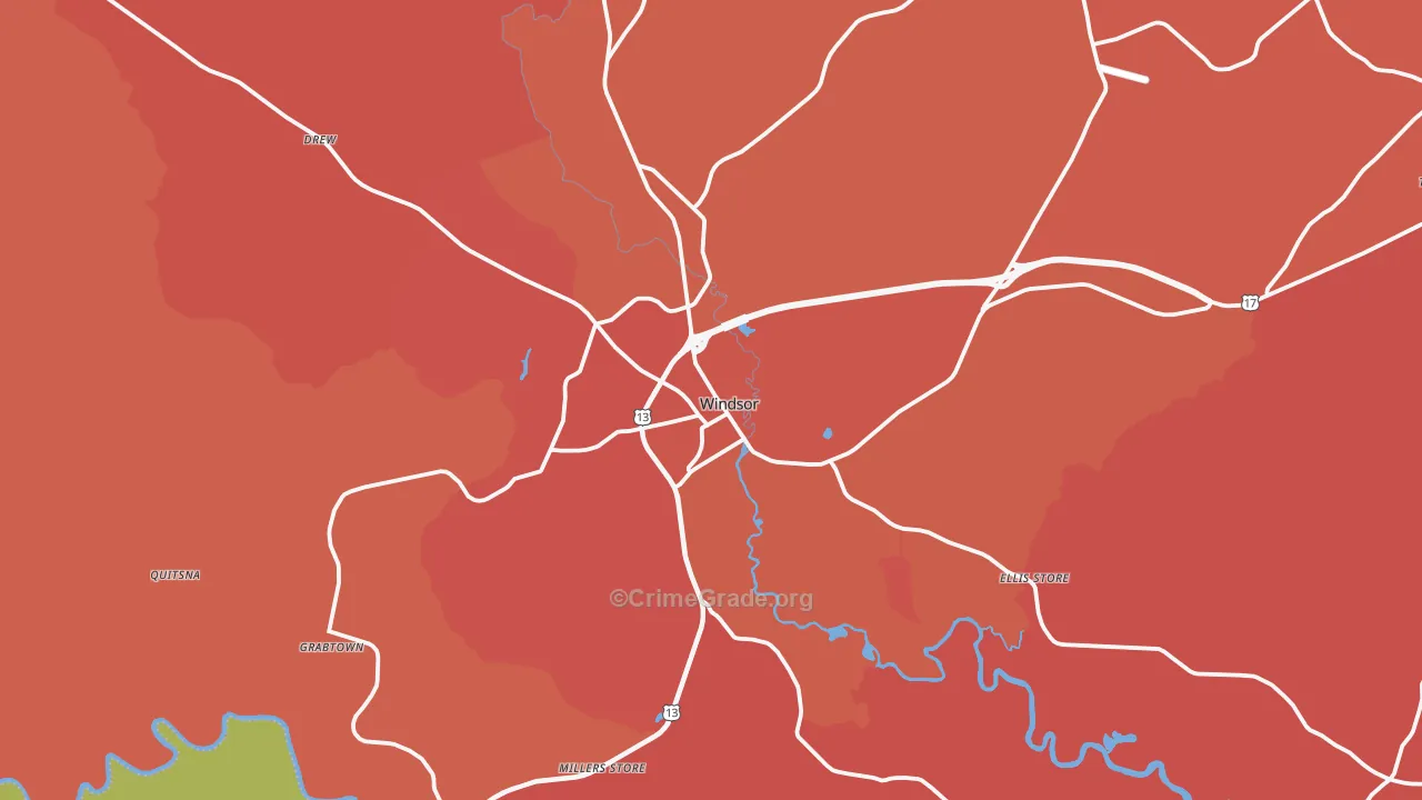 Windsor, NC Map of Murder Rates